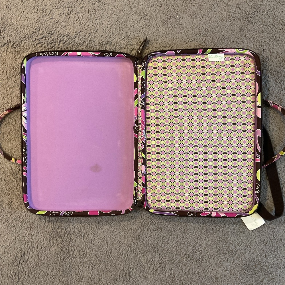 NWT Vera Bradley Vintage Laptop Portfolio Purple Punch Floral Bag Crossbody Y2K - Picture 6 of 9